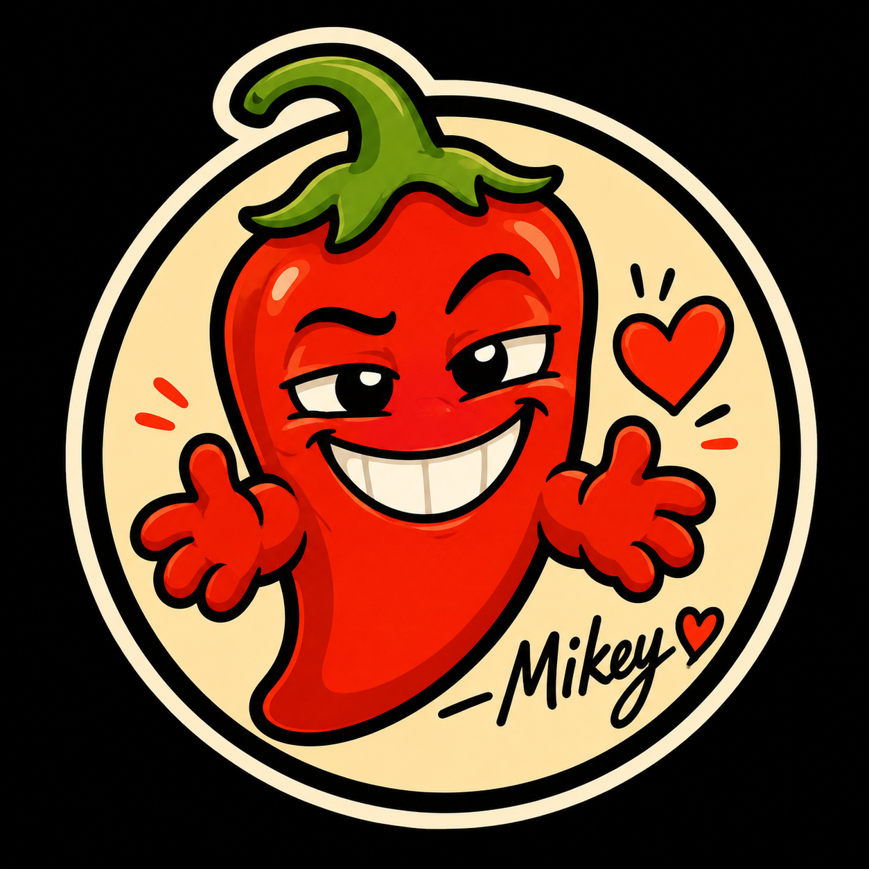 Smiling Mikey pepper illustration